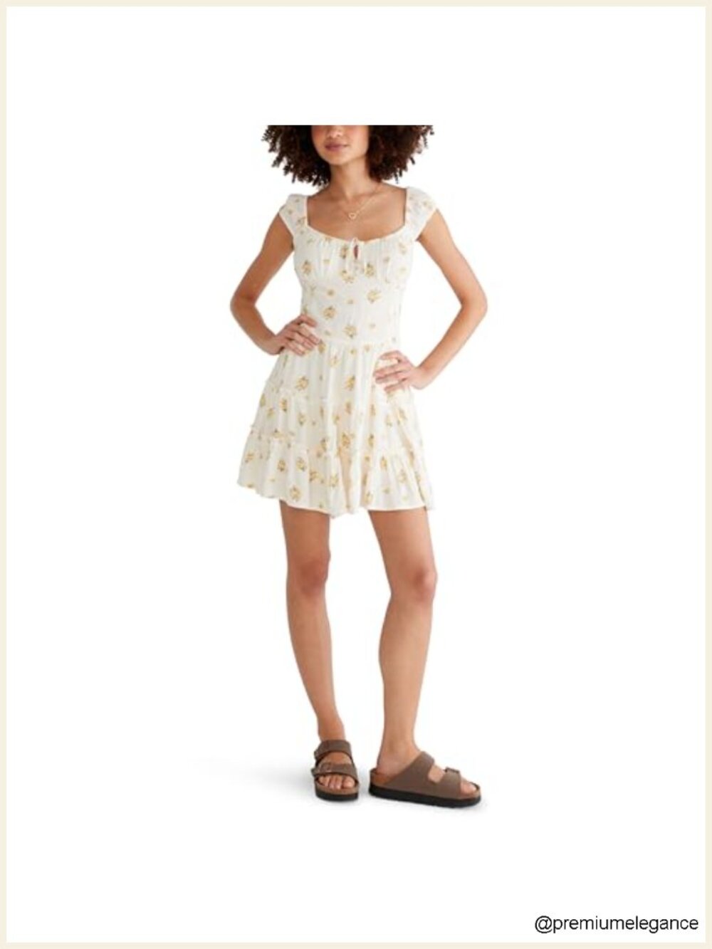 Floral Smocked A-Line Mini Dress with Zipper Closure